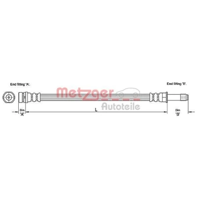 Image de METZGER 4110231 Flexible De Frein 396 FORD: Focus 2, C Max, Max