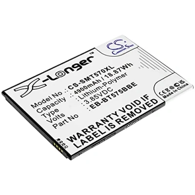 Image de TECHTEK Batteries Compatible avec [Samsung] Galaxy Tab Active 3, 3 8.0, 8.0 2020, SM T570, T575, T575N remplace EB BT575BBE, pour GH43 05039A FBA