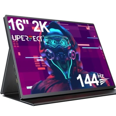 Image de UPERFECT Ecran Portable 2K 144Hz, Moniteur Mobile 16 Pouces avec Écran IPS 2560 * 1600 16:10 1200:1 Rapport de Contraste Élevé Mini HDMI USB C pour PC Laptop Xbo Switch PS4/5, Compatible VESA