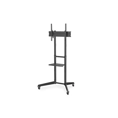 Image de DIGITUS Chariot TV avec Support pour téléviseur 37 70 Pouces Charge admissible 50kg VESA 100x100 à 600x400 Gestion des câbles intégrée réglable en Hauteur pivotant et inclinable Noir