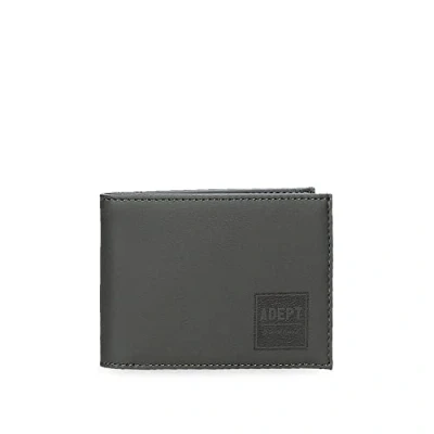 Image de Adept Mark Portefeuille horizontal avec Gris 11 x 8 1 cm Cuir synthétique, gris, porte monnaie