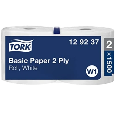 Image de TORK 129237 Papier d&#039;essuyage Basic Bobine W1, 510 m, vendu par lot de 2