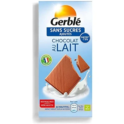 Image de Gerblé Chocolat au Lait Sans Sucres Ajoutés 80g (lot de 6)