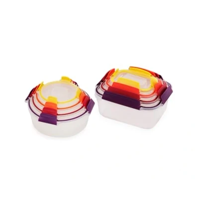 Image de Joseph Nest Lock Set de Boîtes Alimentaires Multi Taille 8 Pièces, Empilable, Couvercles Hermétiques, Sans BPA