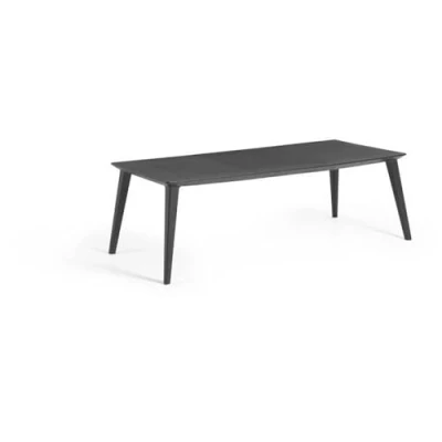 Image de ALLIBERT JARDIN Table LIMA 240x100cm Grpahite + 3 lots de 2 fauteuils AKOLA Graphite Résine