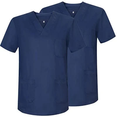 Image de Misemiya Pack 2 Pcs SANITAIRE CASACA Unisexe Uniformes SANITAIRES Uniforme MEDICALE Réf 817 * Small, Bleu Marine 21