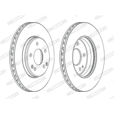 Image de FERODO PREMIER DDF1134C Disque de frein 296 32 5 ventilé revêtu sans vis/boulons LEXUS: IS I Berline, GS III, II