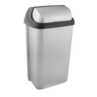 Image de keeeper Poubelle avec Couvercle Coulissant, 50 L, Rasmus, Argent
