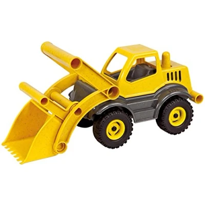 Image de Lena EcoActives Pelleteuse, 33 cm, Véhicule Jouet de Chantier pour Enfants à partir 2 Ans, Robuste chargeuse sur pneus avec poignée et Pelle Chargement Mobile, 04212, Jaune, 33cm