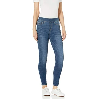 Image de Amazon Essentials Jegging extensible à enfiler (disponible en grande taille) Femme, Bleu Moyen, 40 Taille courte
