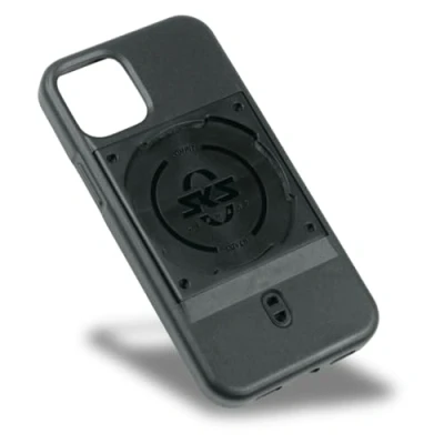 Image de SKS GERMANY COMPIT Cover pour iPhone 12 Mini, Étui téléphone Portable avec Dispositif de Fixation (Compatible Le système COMPIT, en Plastique bi composant résistant, Toucher agréable), Noir