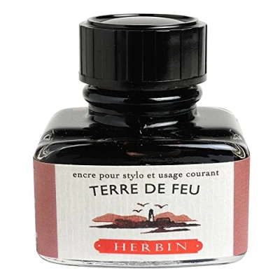 Image de Jacques Herbin 13047T Un flacon d&#039;encre 30 ml pour stylo plumes et stylos roller, Terre de feu