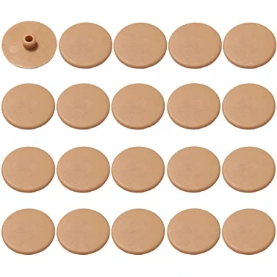 Image de cyclingcolors 20x Cache vis Plastique Marron pin tête Plate CHC et FHC 15mm 6 pans Creux Allen SW4 Hexagonal Meuble Table Chaise Capuchon Bouchon Trou Protection