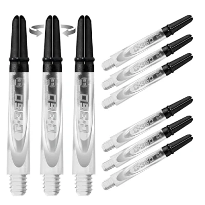 Image de Harrows tiges transparentes en carbone 360, flux aérodynamique accru, de fléchettes, 3 par paquet, paquets inclus (9 au total) (moyen)