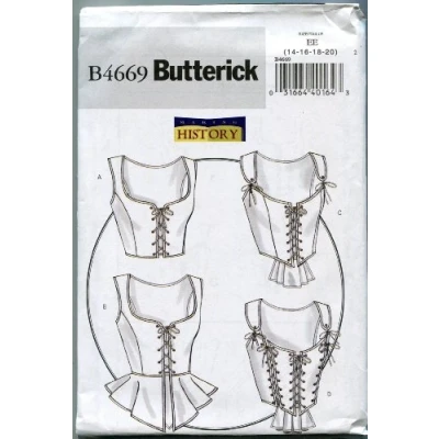 Image de Butterick Patterns B4669 Patrons de Corset Blanc Taille EE 42 à 48