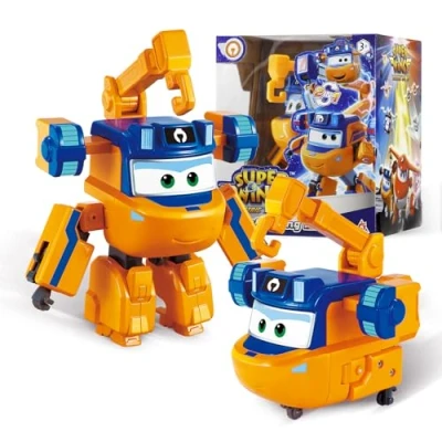 Image de Super Wings Transformer Aeroplane Supercharged Marty, Hauteur env. 12,7 cm, poupée pour Enfants, Avion Jouet et Figurine de Robot garçons Filles à partir 3 Ans, Orange