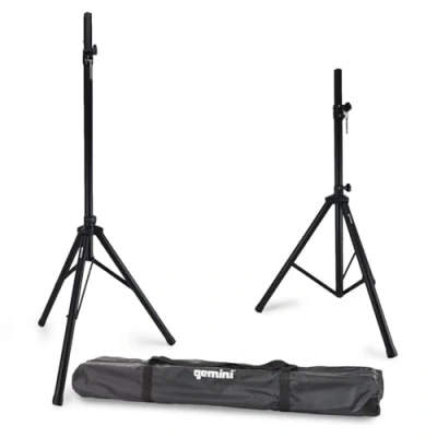 Image de Lot de 2 supports trépieds d&#039;enceinte GEMINI avec leur sac transport ST PACK