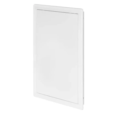 Image de Awenta Panneau d&#039;accès en plastique pour Porte 250 x 400 mm Plaque de recouvrement à rabat d&#039;ouverture blanche Loquet Charnière dissimulée amovible Surface lisse peindre
