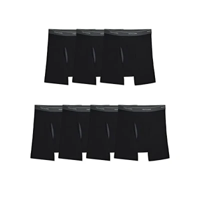 Image de Fruit of the Loom Coolzone Boxer Briefs, Moisture Wicking &amp; Breathable, Assorted Color Multipacks Boxeur ajusté, Lot de 7 Noir, Homme