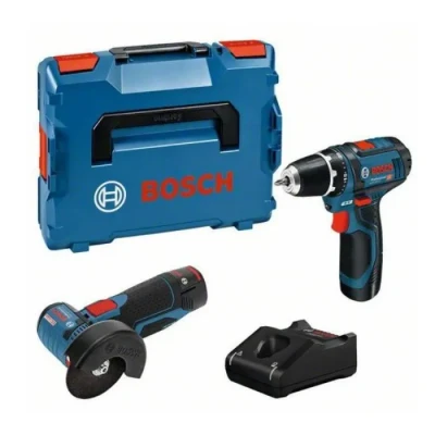 Image de Bosch Professional combo kit GSR 12V 15 + GWS 76 (avec 2 batteries 2,0 Ah, chargeur GAL 40, dans L BOXX) 0615990N2U
