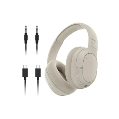 Image de Belkin SoundForm Isolate Casque Bluetooth sans Fil avec ANC Hybride (casque audio à réduction de bruit, 60 h lecture, basses profondes, oreillettes CloudCushion, utilisation en déplacement) beige