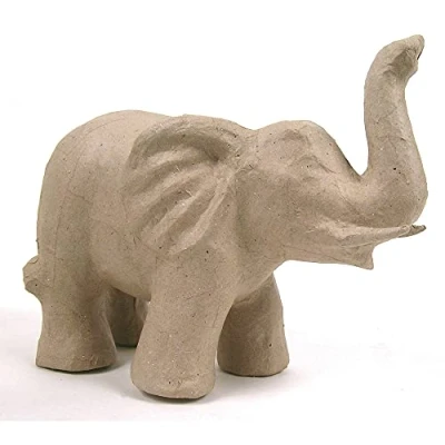 Image de Décopatch SA108O Un support en papier brun mâché 21x12x17 cm, Elephant