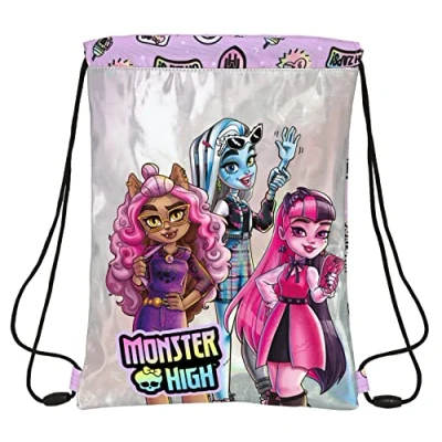 Image de MONSTER HIGH sac à dos plat Junior, dos, idéal pour les enfants de différents âges, confortable et polyvalent, qualité résistance, 26 x 34 cm, lilas, Estándar, Décontracté