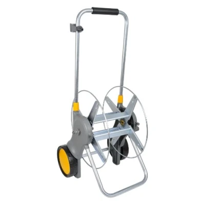 Image de HOZELOCK Dévidoir Chariot Pro Métal 90 M Non Équipé : Capacité Max de Tuyau Ø 12,5mm, Grandes Roues, Stable, Rangement et Mousse sur la Poignée, Livré avec 2 Raccords Plus [2460R0000]