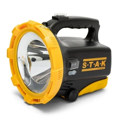Image de Velamp R920 Phare Professionnel Rechargeable 20W LED Cree XHP 1600Lumen. Imperméable IP43. Faisceau Visible à 1,5km. Powerbank. Clignotant Rouge. avec Accessoires, Plastique, Jaune/Noir