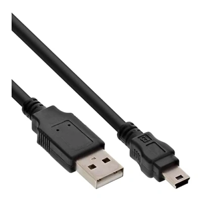 Image de Câble USB 2.0 Mini InLine®, A Mâle vers B (5pol.), noir, 1,5m