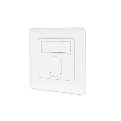 Image de DIGITUS Prise de raccordement Cat 6A 1 Port RJ45 réseau encastrée Profondeur d&#039;encastrement 28mm Design Possible Blanc Pur