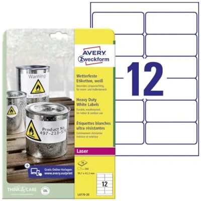 Image de AVERY/Zweckform étiquettes résistantes aux intempéries Contenu: 240 avec bord tout autour, 99,1 x 42,3mm