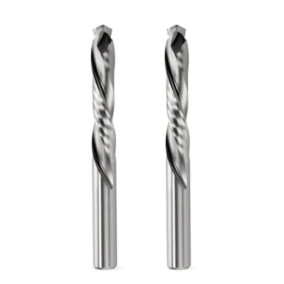 Image de Trvoxviq Lot de 2 fraises à queue compression CNC 8 mm, rainurer hélicoïdales flûtes, longueur coupe 42 Fraise en spirale Up&amp;Down Cut Bit VHM pour bois,