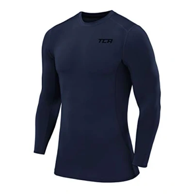 Image de TCA Hommes Pro Performance Haut de Compression à Manches Longues Vert Clair, M