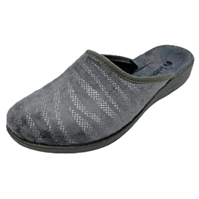 Image de inblu Pantoufles pour Femme avec une Partie Supérieure Décorative Semelle plate et Flexible Chaussures Confortables la Maison au Quotidien Couleur Gris Taille 39