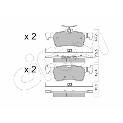 Image de CIFAM 822 1042 0 Jeu de plaquettes frein contact signal d&#039;usure exclu PEUGEOT: 308 II 3/5 portes, SW 2, Van / Break