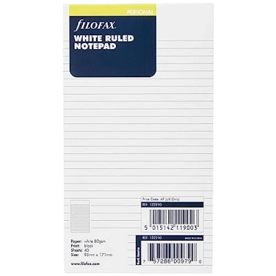 Image de Filofax Bloc notes petit format Feuilles lignées Blanc (Import Royaume Uni)
