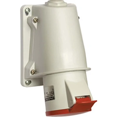 Image de Schneider Pkf32 W434 Industriel Sockets et des fiches 4 x 32 A, Triple, 3P + T, IP44, à vis, Prise Murale, Blanc, Lot de 6 pièces