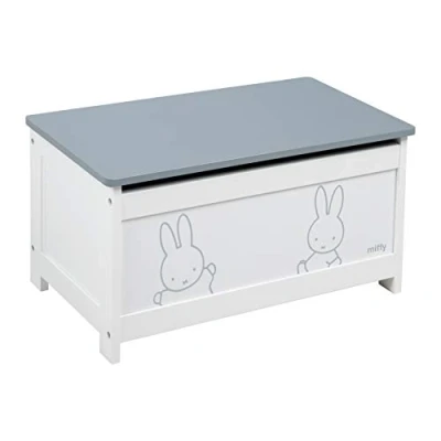 Image de roba Banc Coffre à Jouets miffy® pour Enfant en Bois Banquette de Rangement avec Charnière Sécurité Fermeture Douce dès 18 Mois Blanc / Motif Lapin