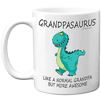 Image de Stuff4 Tasse Grandpasaurus à café en céramique pour grand père Cadeau d&#039;anniversaire, de Noël Passe au lave vaisselle 325 ml la part petits enfants,