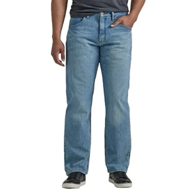 Image de Wrangler Authentics Jean Classique pour Homme Coupe décontractée, Bleu, 48W x 32L