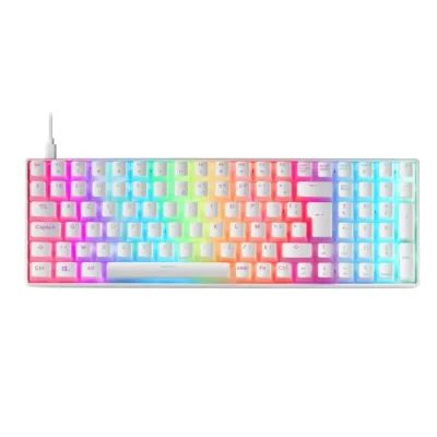 Image de MARSGAMING MKULTRA, Clavier Mécanique Blanc RGB, Compact 96%, Switch Outemu SQ Marron, Langue Français