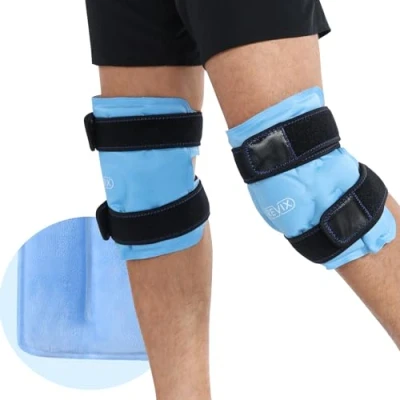 Image de REVIX sac de glace réutilisable pour soulager la douleur au genou, pack genou avec thérapie par compression froide les blessures, gonflements, arthrite