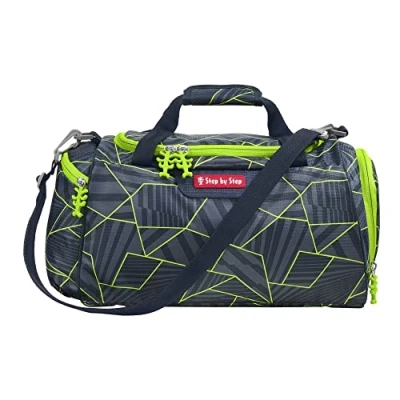 Image de Step by Sac de sport avec compartiment à linge humide, bandoulière amovible, réglable, 13 l, Dark Cat Chiko Gris vert noir