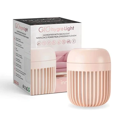Image de InnoGIO Hygro, Humidificateur d&#039;Air à Ultrasons avec Veilleuse, Modèle pour Chambre Silencieux, Écran Tactile Intuitif, Jusqu&#039;à 8H d&#039;Autonomie, Réservoir 600ml, Recharge par Câble USB C, Rose
