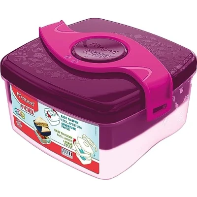 Image de Maped Picnik Origins Boîte à Déjeuner Repas Enfants Ouverture Facile Lunch Box 2 Compartiments dont 1 Amovible en Plastique Sans BPA ni Phtalates Rose 1,4L