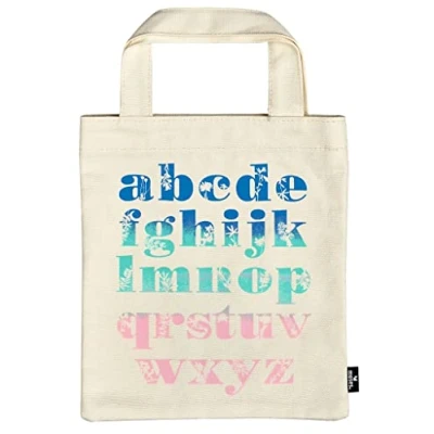 Image de moses. libri_x sac à livres Alphabet, petit de transport en 100% coton, le cadeau parfait pour un livre, beau les lecteurs nombreux, rats lecture et fans livres,