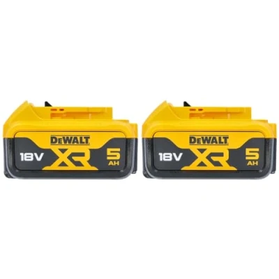 Image de Dewalt DCB184 XJ Batterie lithium ion XR 5 Ah, 18 V noir/jaune lot de 2