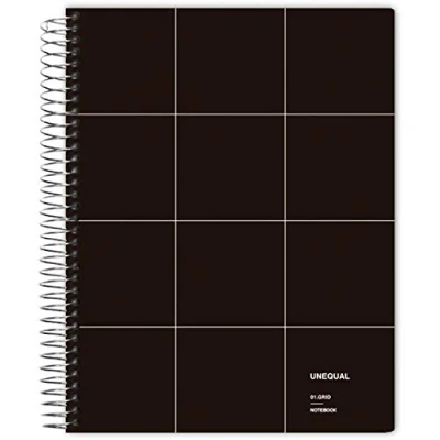 Image de Grafoplás 88532910 Cahier à spirale quadrillé 5 mm 100 feuilles 90 g Noir A5
