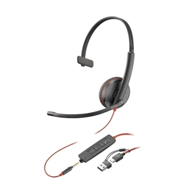 Image de Poly Headset Blackwire C3215 Mono USB C/A &amp; 3,5 mm